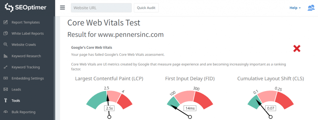 test des signes vitaux du web